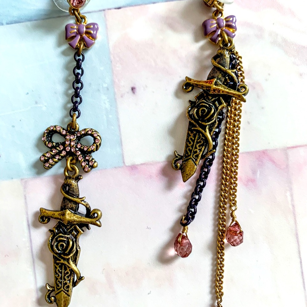 Betsey Johnson Rose Dagger Earrings